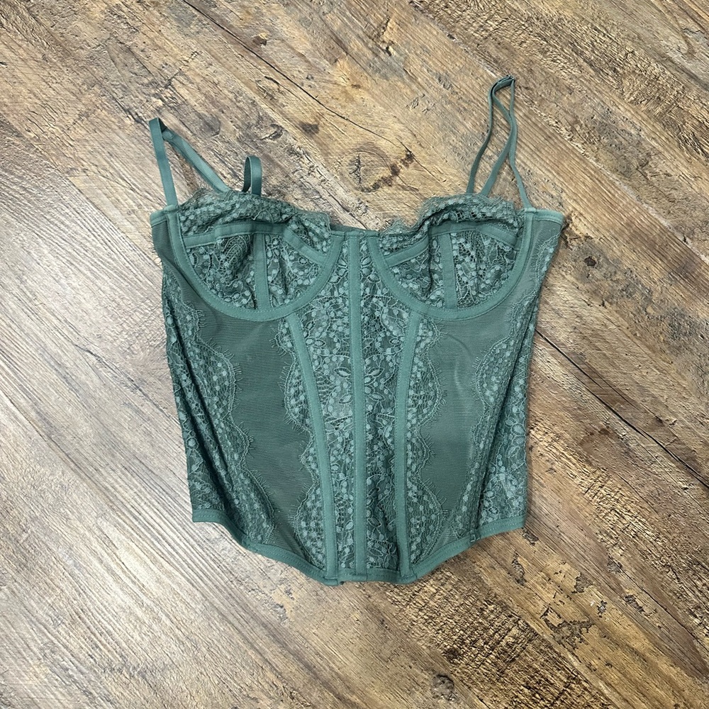 Urban Outfitters Green Lace Tank Top